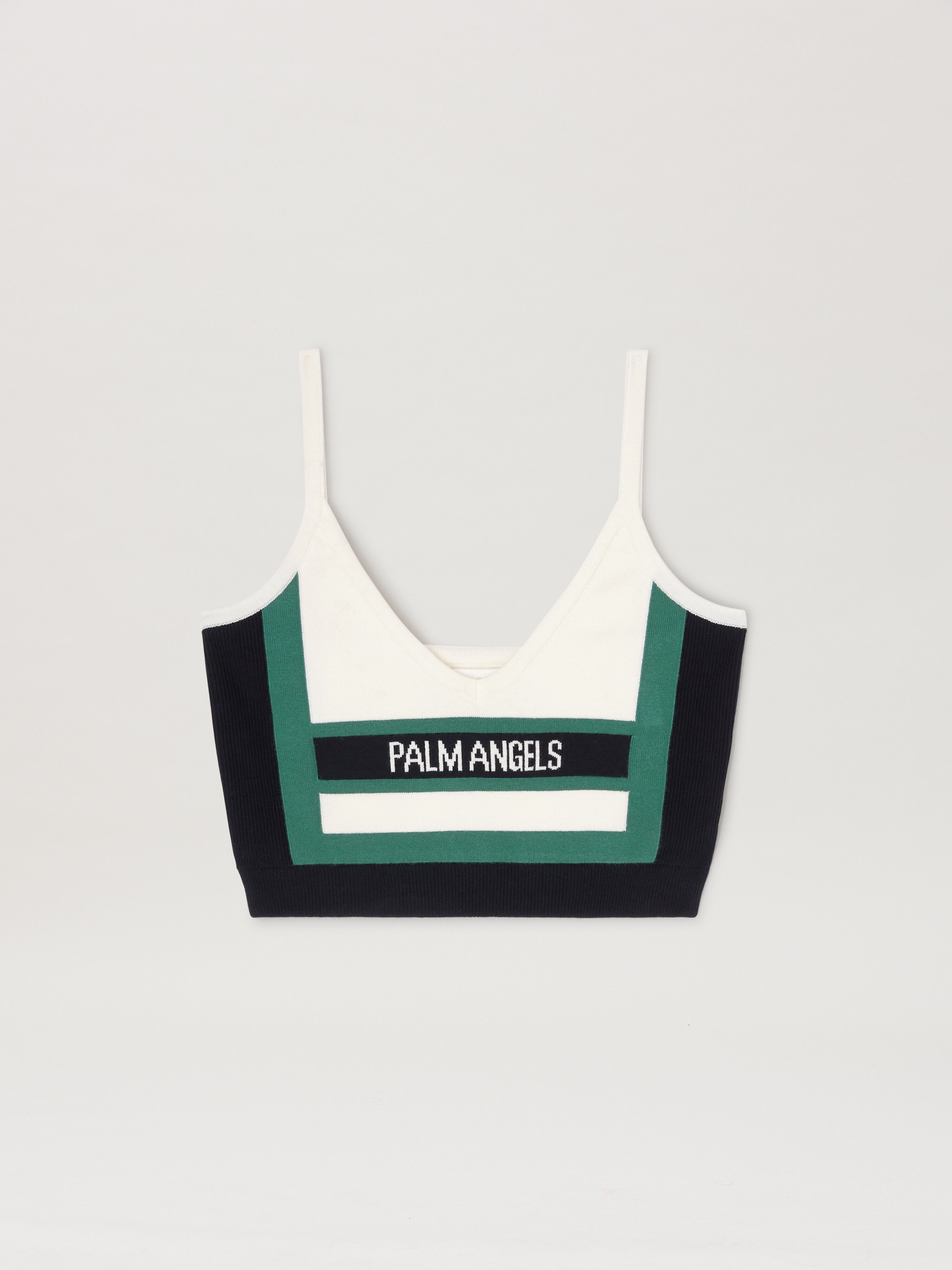 PALM ANGELS  Racing Tank top NAVY BLUE - OFF WHITE PWHT027S25KNI001
