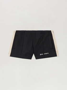 PALM ANGELS Classic Logo Track Shorts BLACK OFF WHITE PWCL005S26FAB001