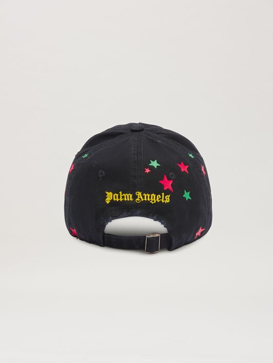PALM ANGELS  Paradise baseball cap BLACK - YELLOW PMLB108S25FAB003