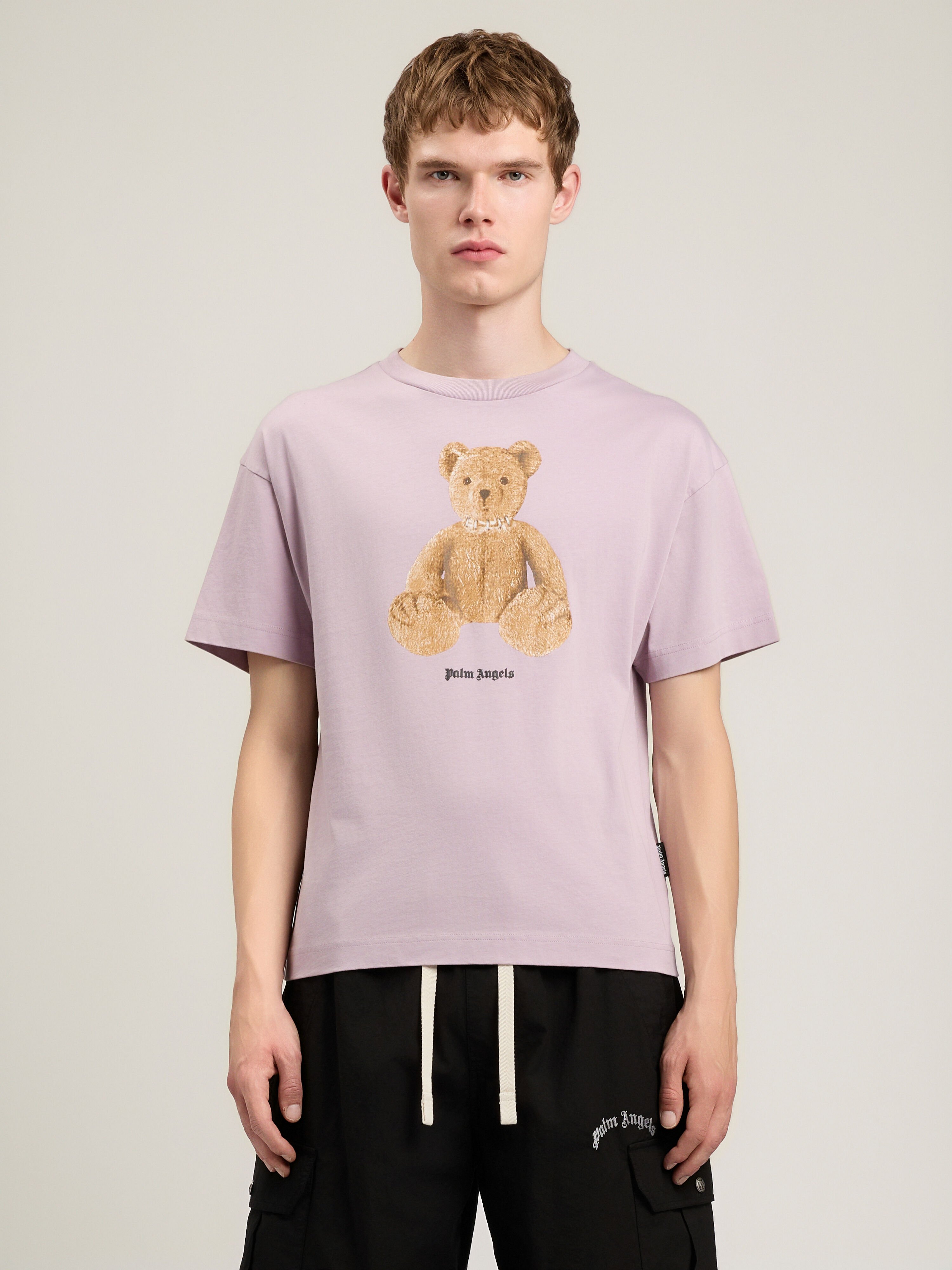PALM ANGELS Bear T-Shirt LILAC BROWN PMAA109S26JER00A