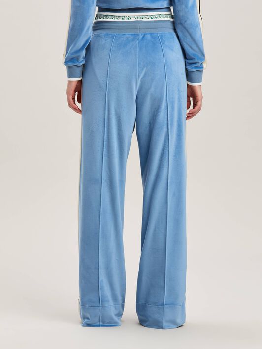 PALM ANGELS  Oval Palm Chenille Track Pants LIGHT BLUE - OFF WHITE PWCJ033S25FAB001