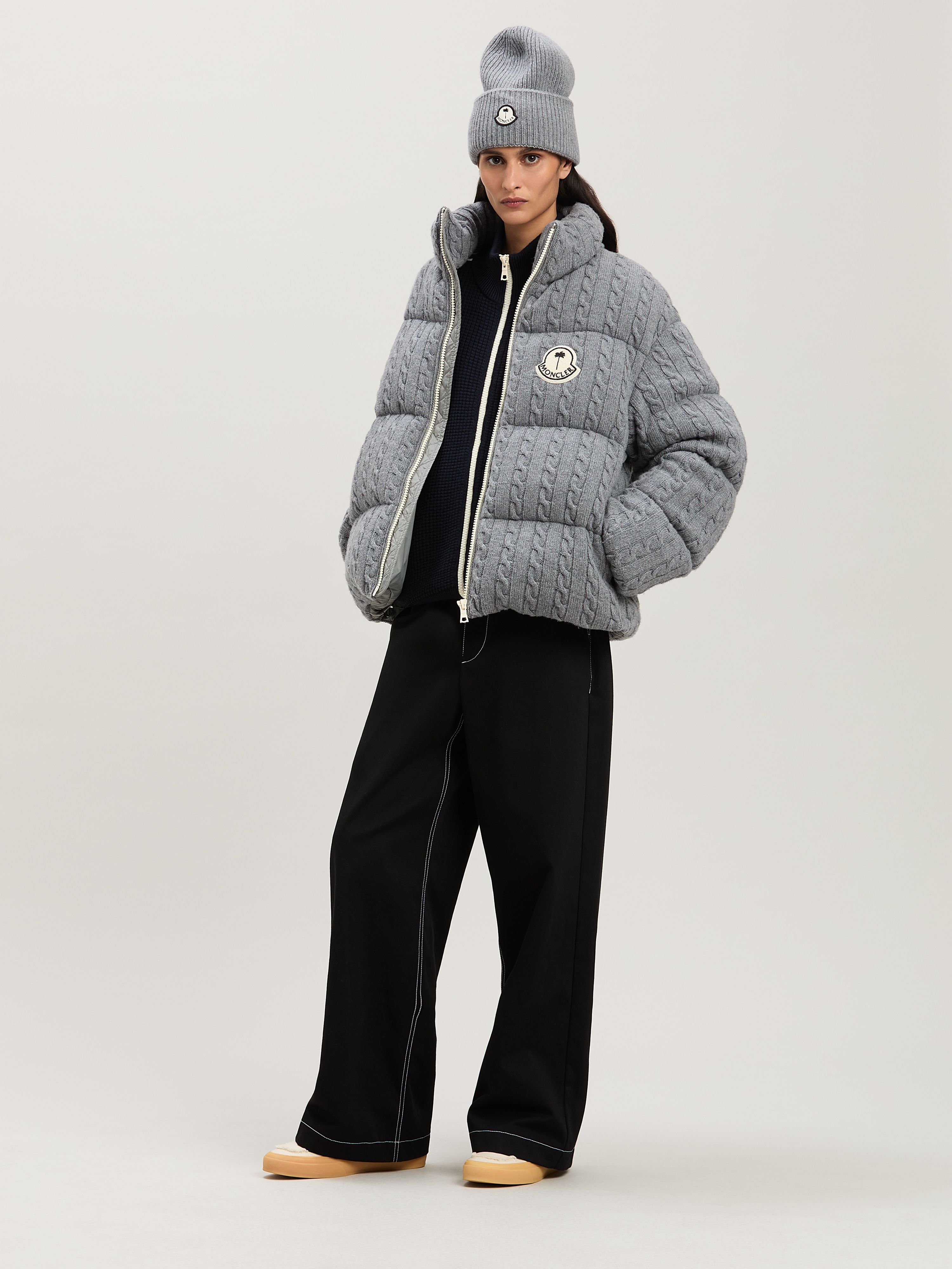 PALM ANGELS  Austru down jacket Moncler x Palm Angels GREY - WHITE PMEJ007T25KNI001