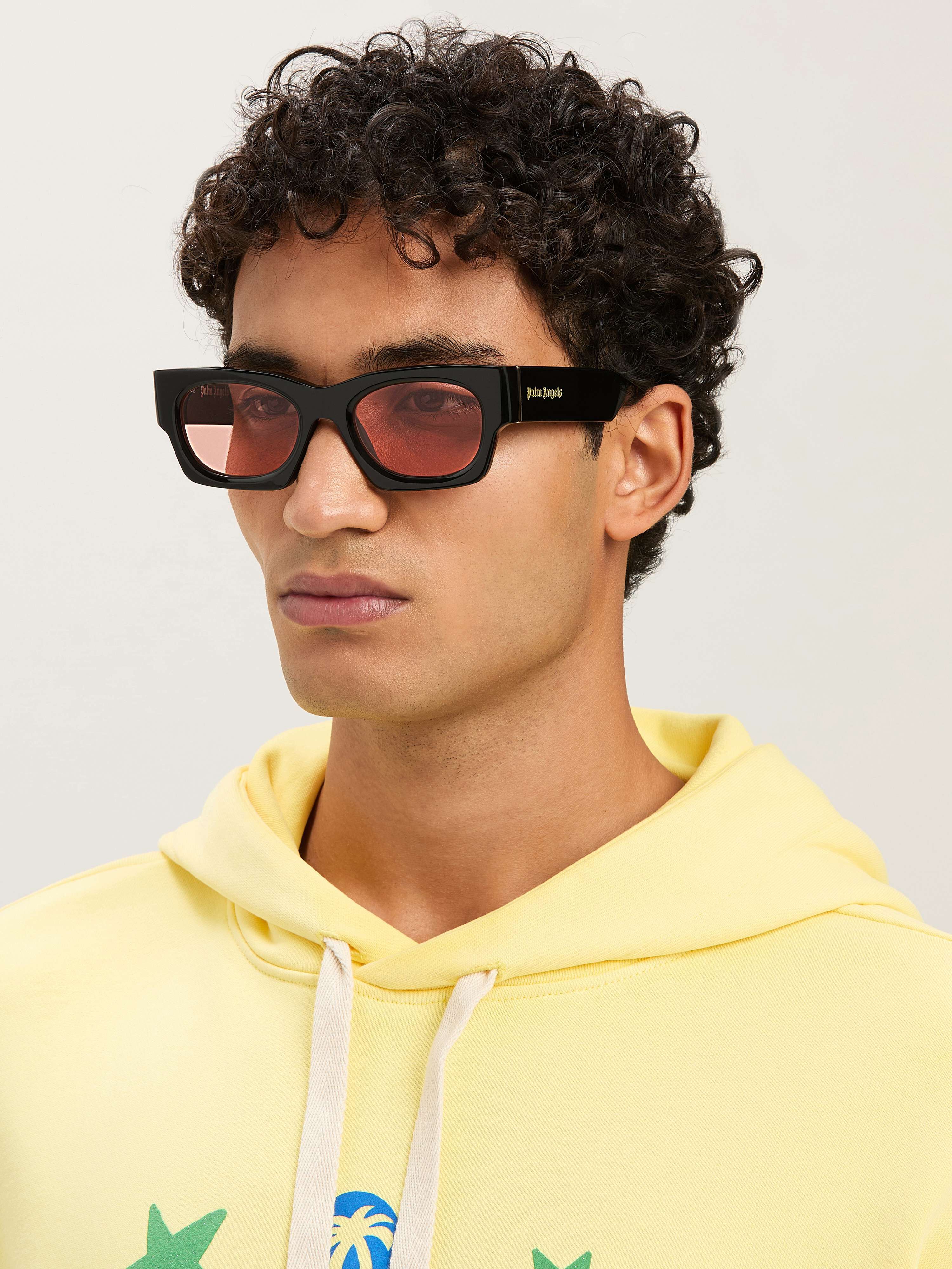PALM ANGELS  Boodie sunglasses BLACK - PEACH ORANGE PERI089C99PLA001