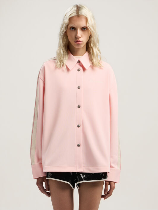 PALM ANGELS Classic Logo Tonal Track Shirt PINK - OFF WHITE PWGA050F25FAB001