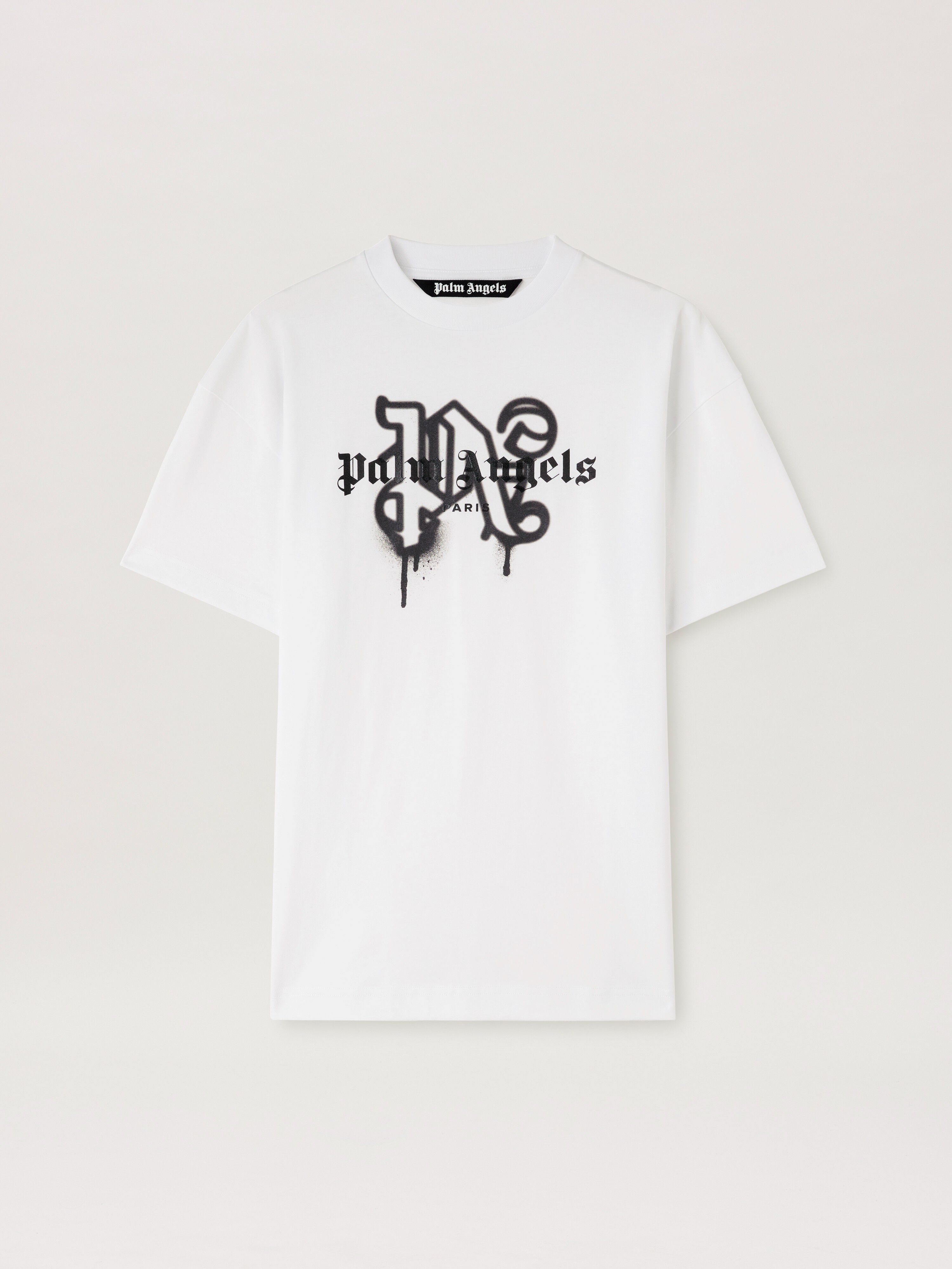PALM ANGELS Monogram Spray City T-Shirt Paris BIANCO PMAA001C99JER027