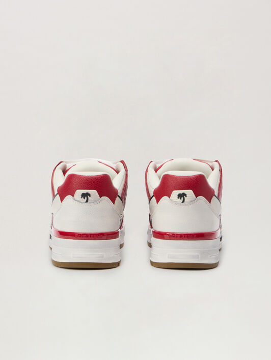 PALM ANGELS Venice Worn Out Sneakers WHITE - RED PMIA101F25LEA001