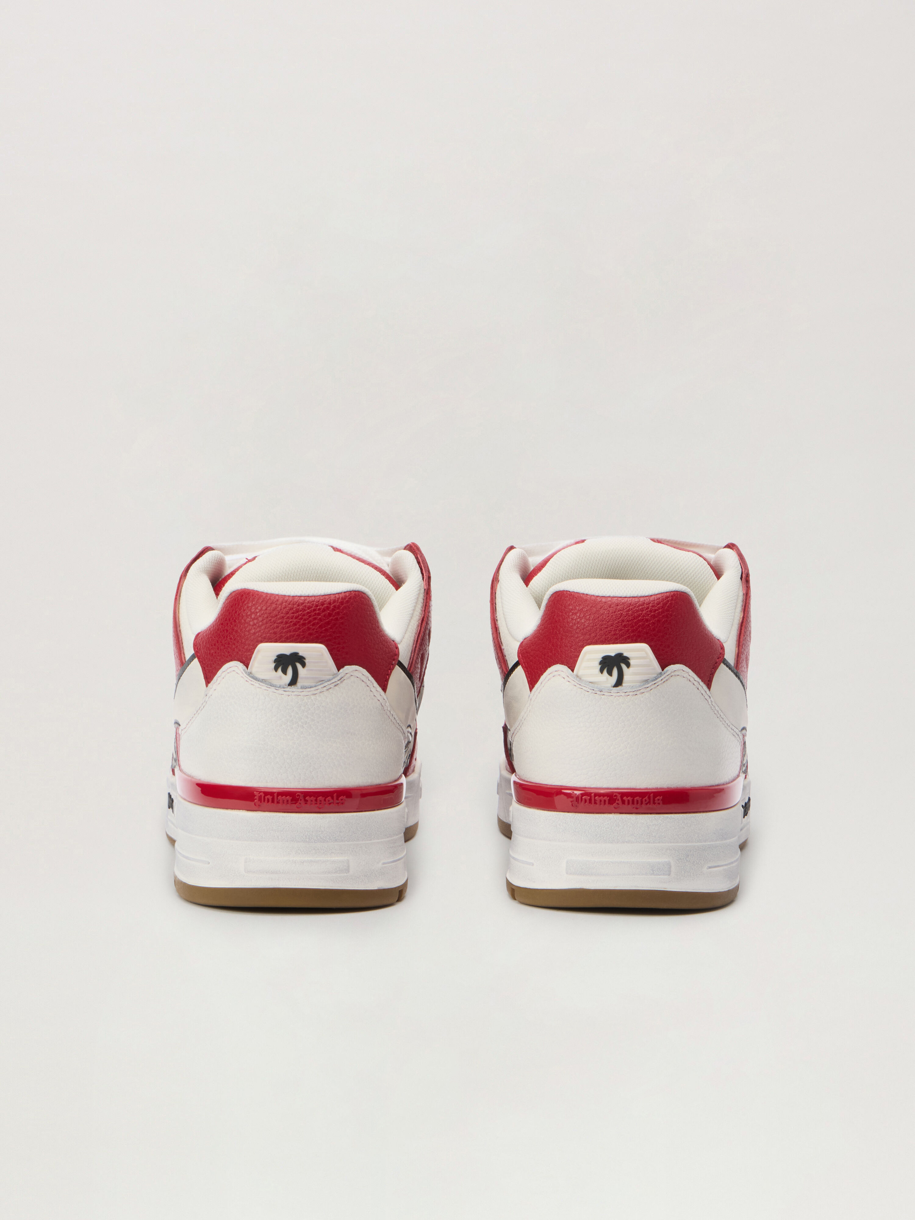 PALM ANGELS Venice Worn Out Sneakers WHITE - RED PMIA101F25LEA001