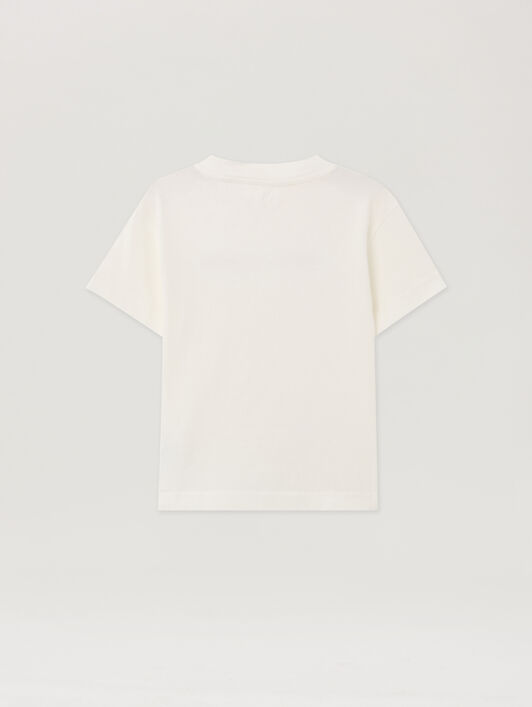 PALM ANGELS Blurred Logo Reg.Tshirt S/S OFF WHITE - RED PBAA003F25JER001