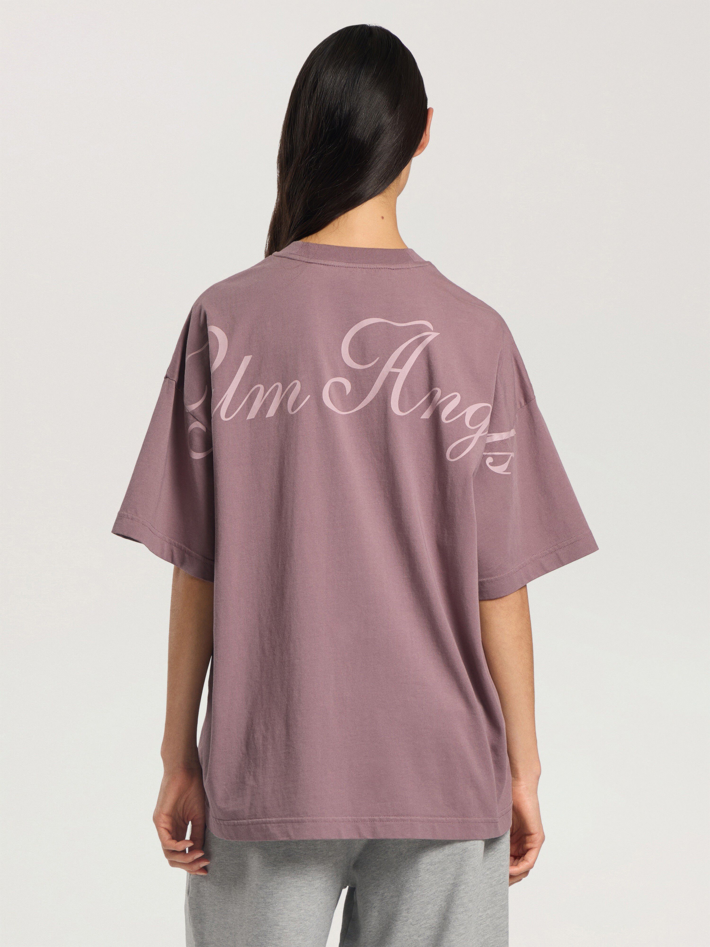 PALM ANGELS Palm Sway Loose T-Shirt MAUVE - OFF WHITE PAWAA05F26JR01