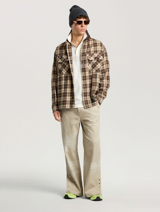 Surfer Dream Check Loose Shirt PALM ANGELS Surfer Dream Check Loose Shirt MULTICOLOR - BLACK PAMGE05F26FB02