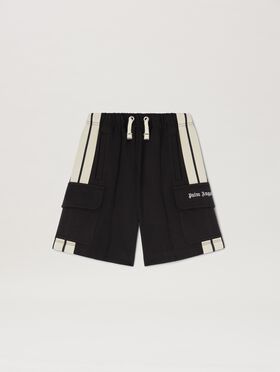 PALM ANGELS  Cargo Track shorts BLACK OFF WHITE PBCL004S25FLE001