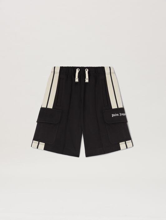PALM ANGELS  Cargo Track shorts BLACK OFF WHITE PBCL004S25FLE001