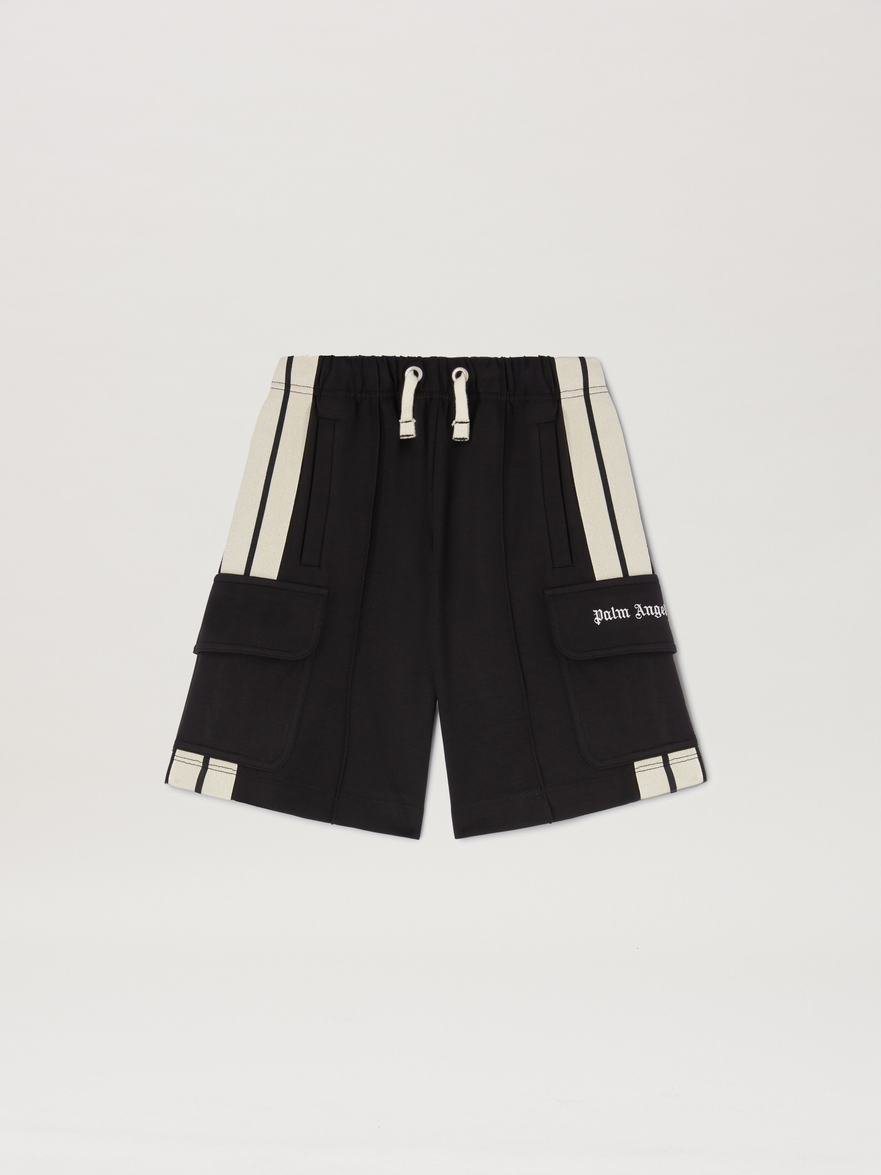PALM ANGELS  Cargo Track shorts BLACK OFF WHITE PBCL004S25FLE001