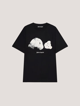 PALM ANGELS Spray Broken Bear T-Shirt Black/White PMAA109T26JER002