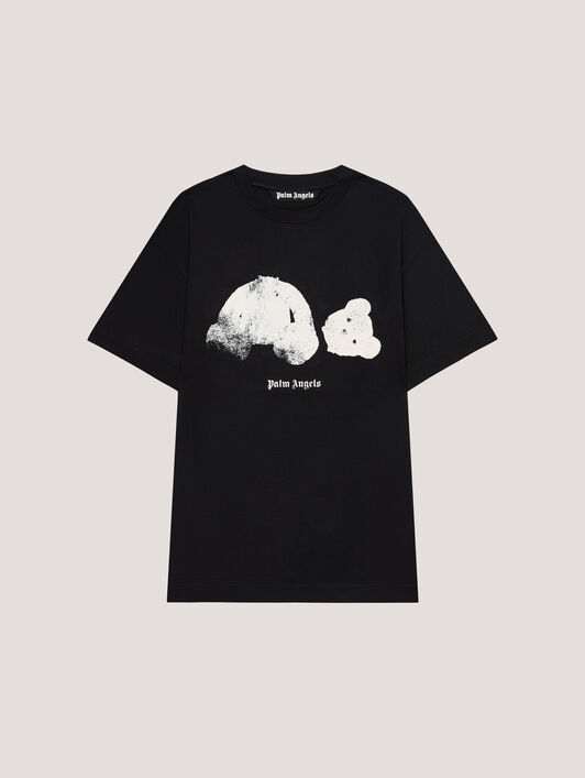 PALM ANGELS Spray Broken Bear T-Shirt Black/White PMAA109T26JER002