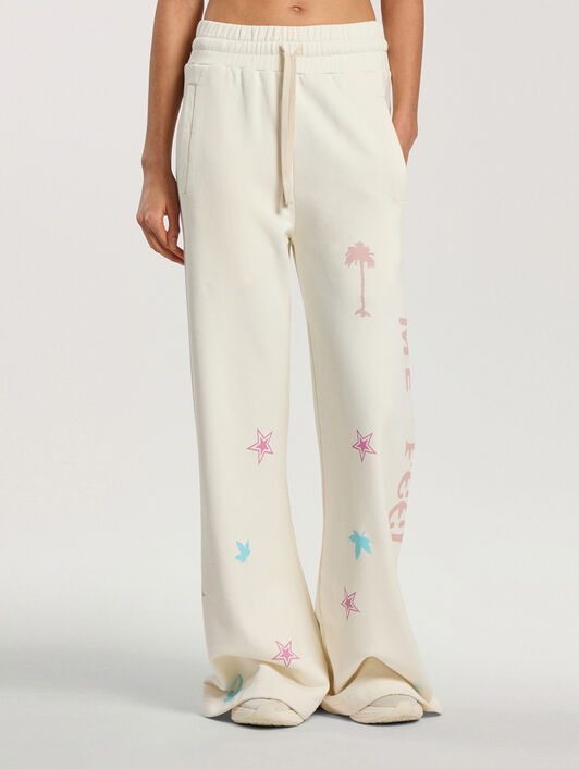 PALM ANGELS Feel High Sweatpants OFF WHITE - MULTICOLOR PAWCH01F26FL02