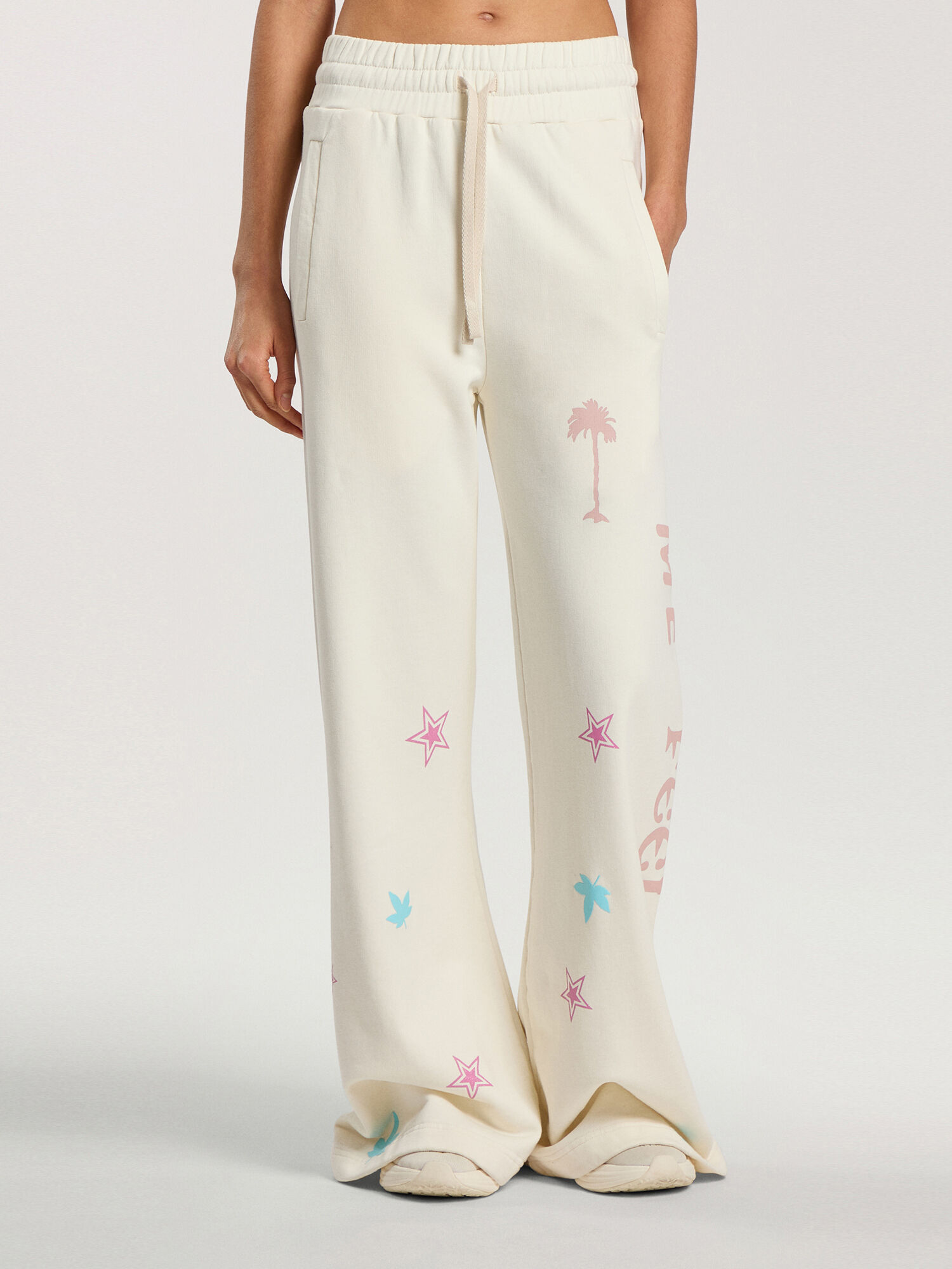 PALM ANGELS Feel High Sweatpants OFF WHITE - MULTICOLOR PAWCH01F26FL02
