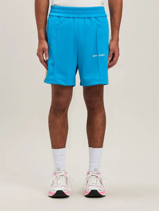 PALM ANGELS  Classic logo Track shorts LIGHT BLUE - OFF WHITE PMCL004S25FAB001