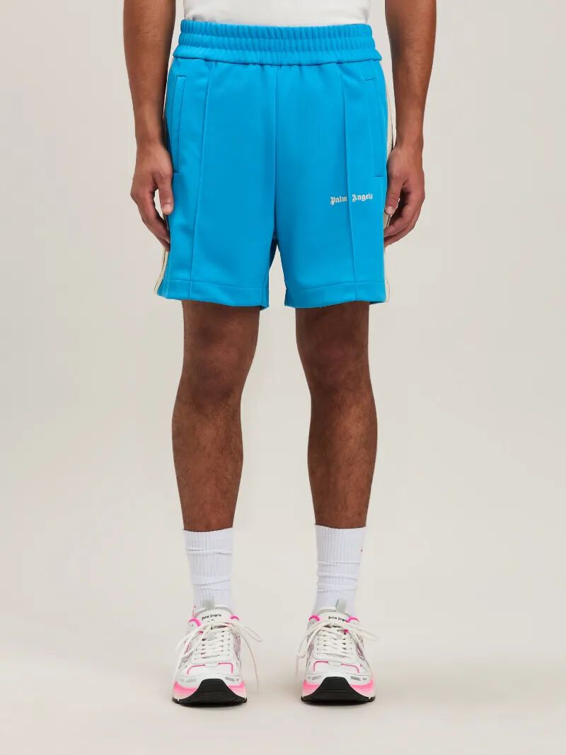 PALM ANGELS  Classic logo Track shorts LIGHT BLUE - OFF WHITE PMCL004S25FAB001