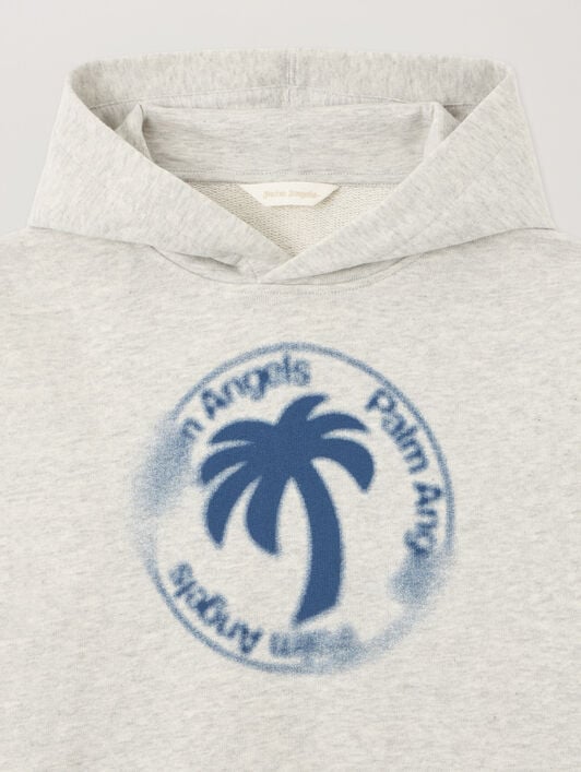 PALM ANGELS Palm Stamp Hoodie GRIGIO MELANGE/MELANGE GRAY PBBB012S26FLE002