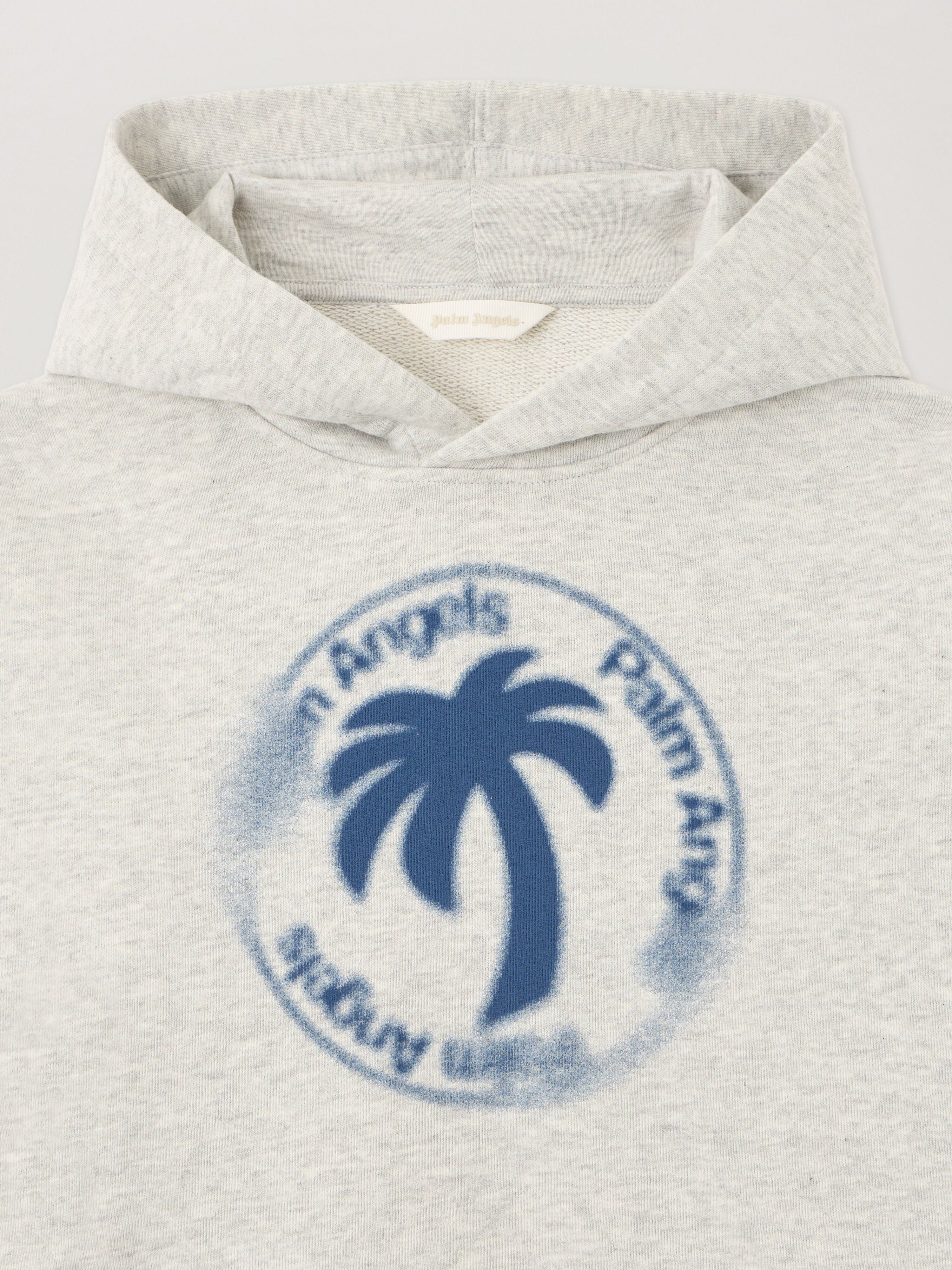 PALM ANGELS Palm Stamp Hoodie GRIGIO MELANGE/MELANGE GRAY PBBB012S26FLE002