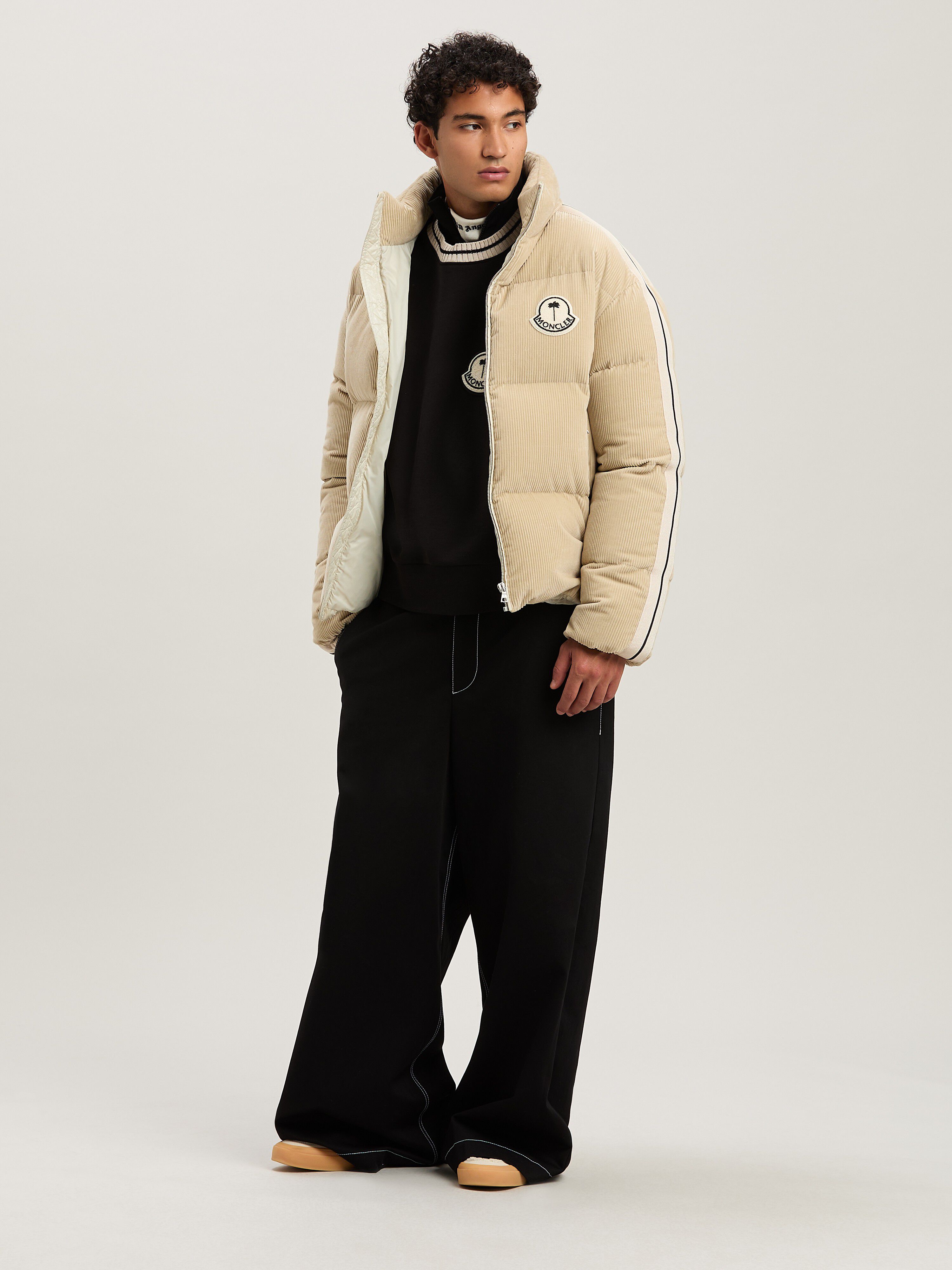 PALM ANGELS  Abrolhos down jacket Moncler x Palm Angels BEIGE - WHITE PMEJ008T25FAB001