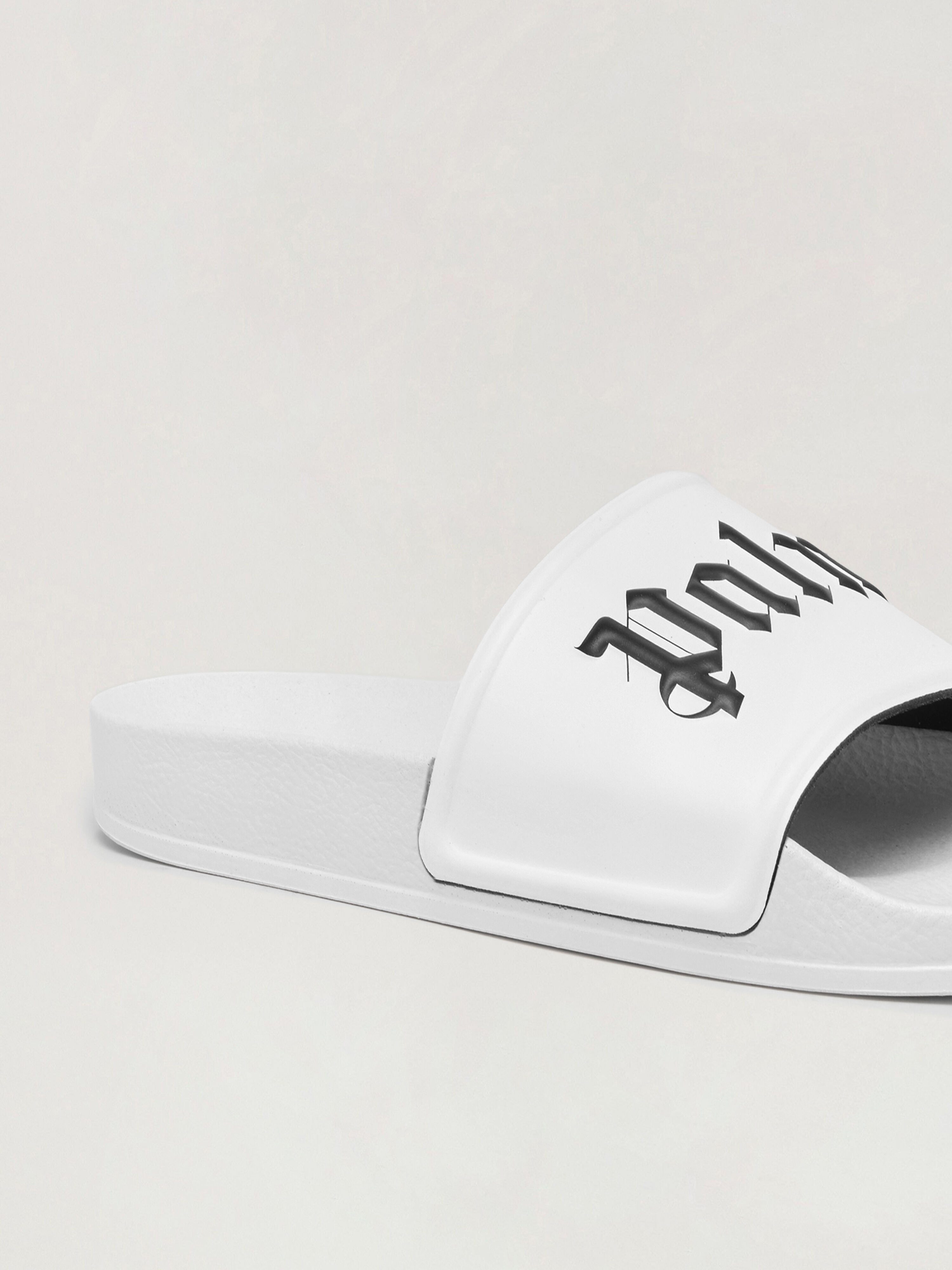 PALM ANGELS Pool Slider WHITE BLACK PWIC002C99PLA003