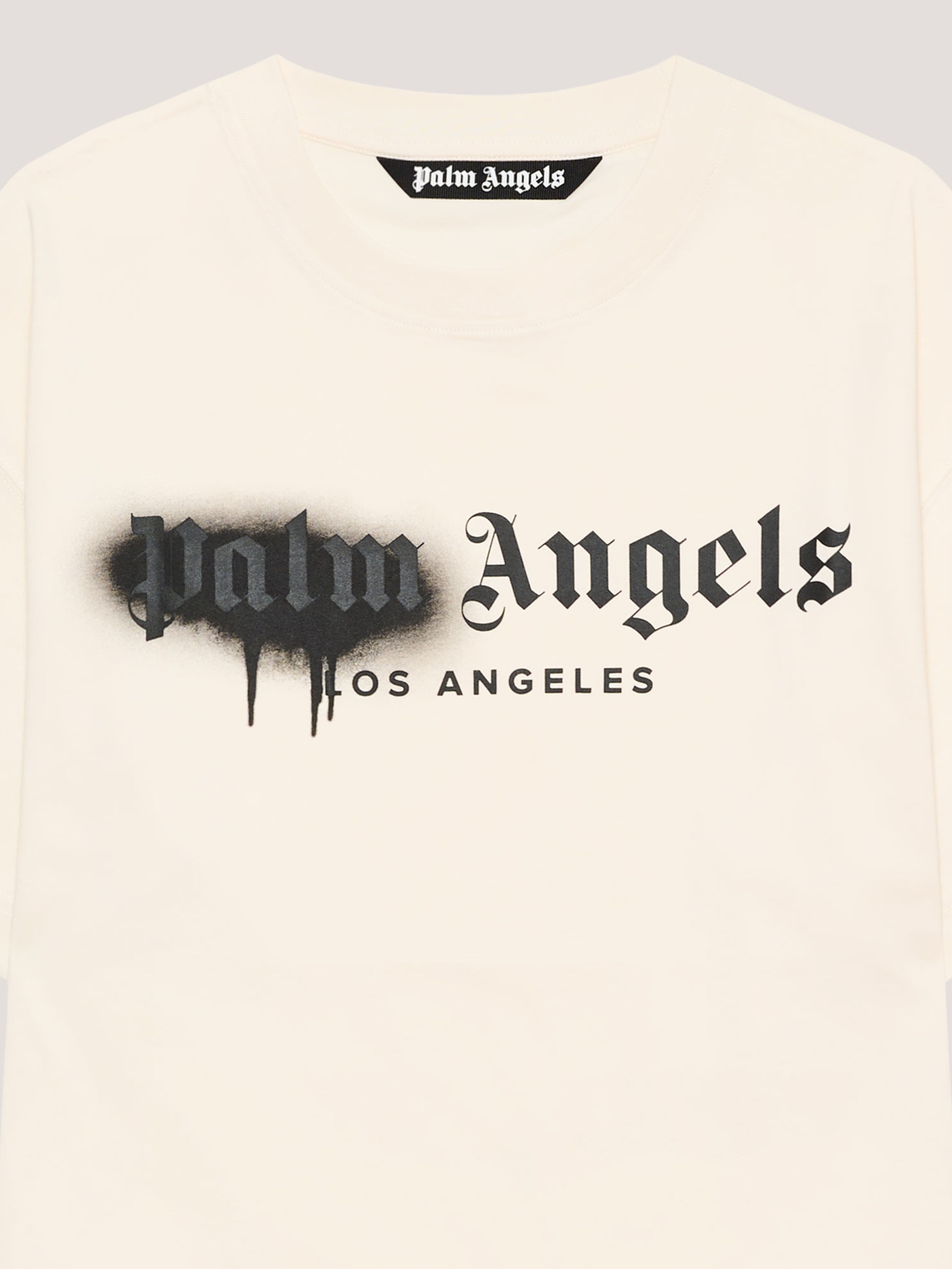 PALM ANGELS Spray City Los Angeles T-Shirt OFF White/Black PMAA109T26JER001