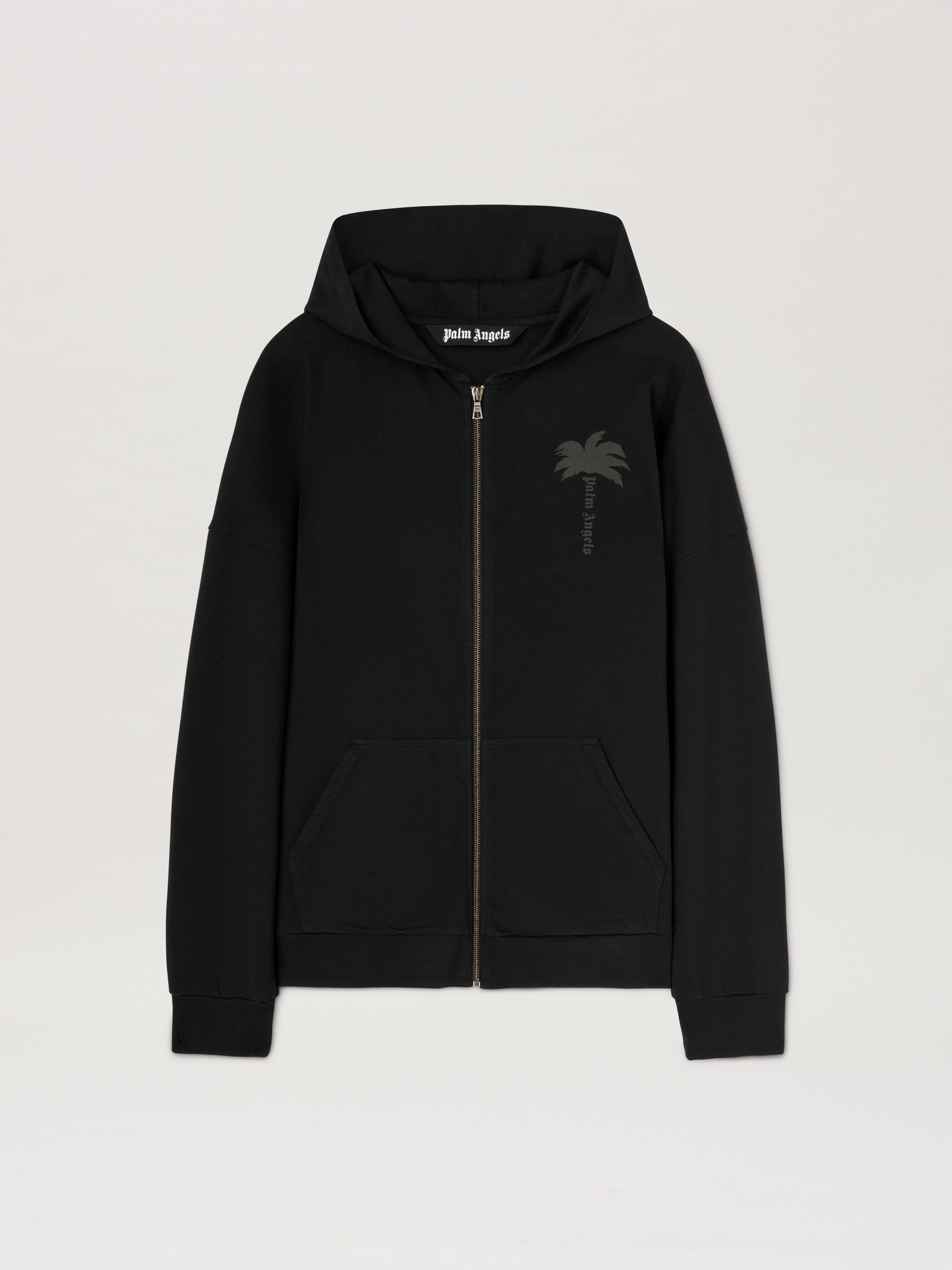 PALM ANGELS  Palms zipped Hoodie VINTAGE BLACK - VINTAGE BLACK PMBE016S25FLE001