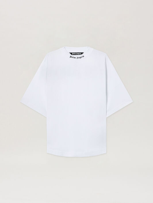 Classic Logo Over Tee PALM ANGELS Classic Logo Over Tee WHITE BLACK PMAA002C99JER001