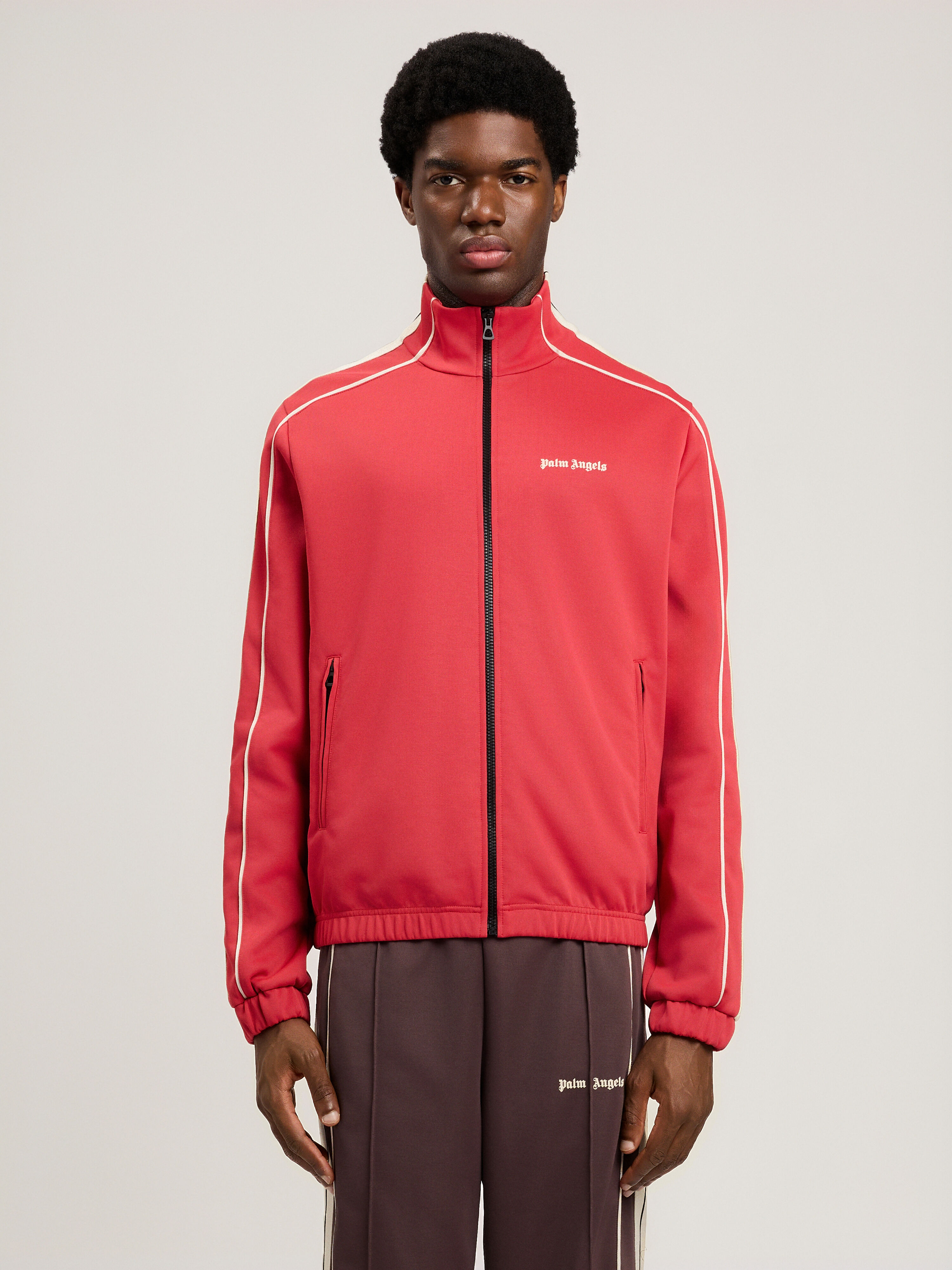 PALM ANGELS Classic Logo Vintage Track Jacket RED OFF WHITE PMBD08NS26FAB001