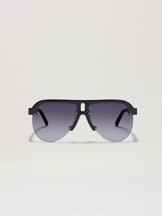 PALM ANGELS  Trinity sunglasses BLACK - GREY MELANGE PERI10BS25PLA001