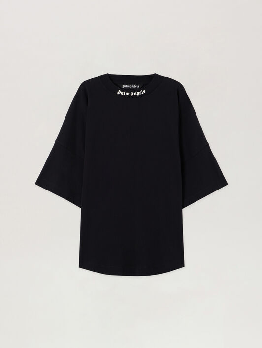 PALM ANGELS Classic Logo Over T-Shirt BLACK OFF WHITE PMAA10BS26JER001