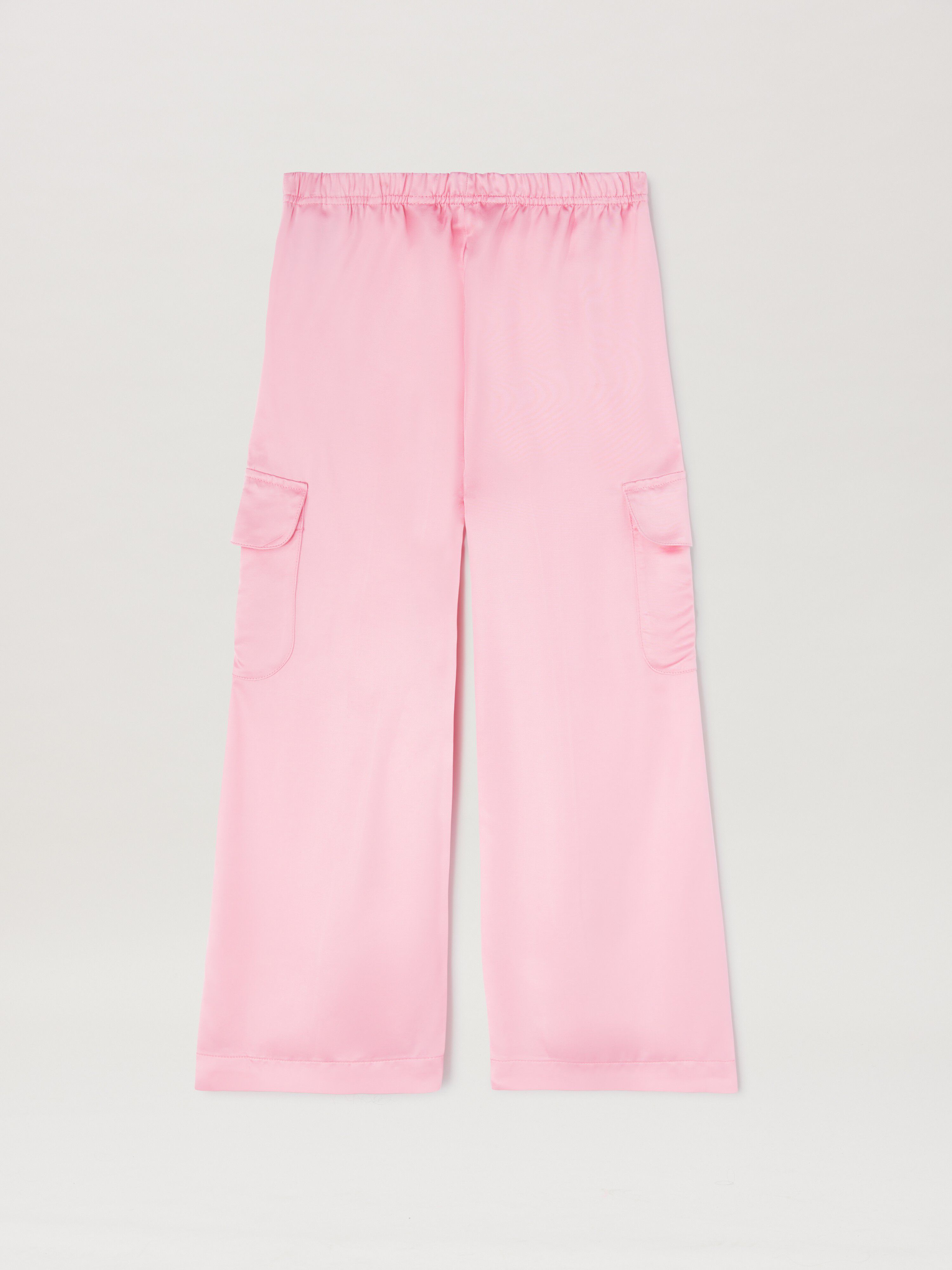 PALM ANGELS  Satiin Cargo Track Pants ROSE PINK SAND PGCF004S25FAB001