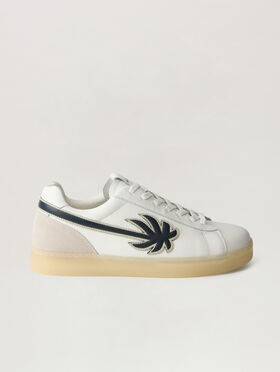 PALM ANGELS Palm Tennis Lea Sneakers WHITE NAVY BLUE PMIA111S26LEA002