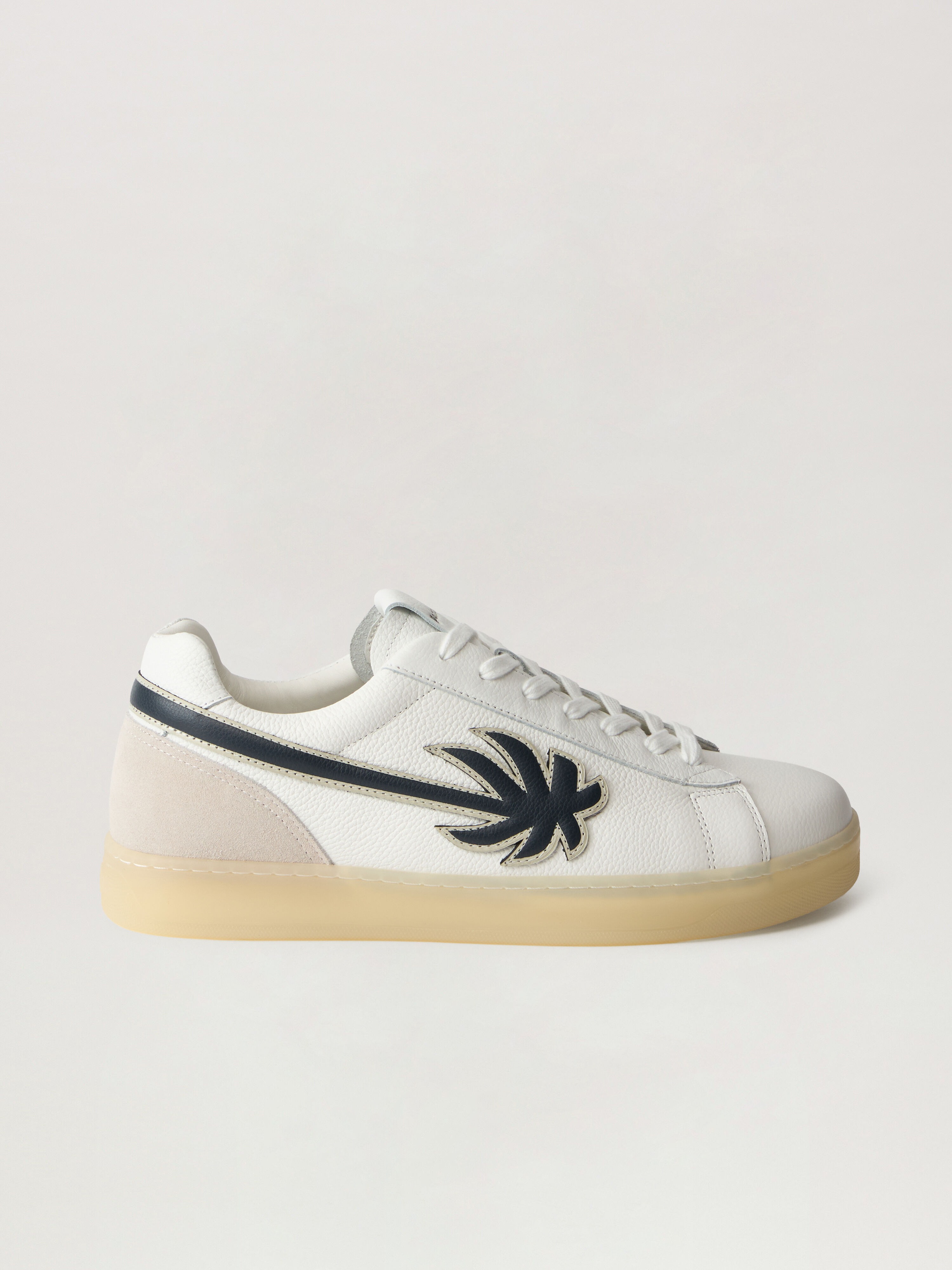 PALM ANGELS Palm Tennis Lea Sneakers WHITE NAVY BLUE PMIA111S26LEA002