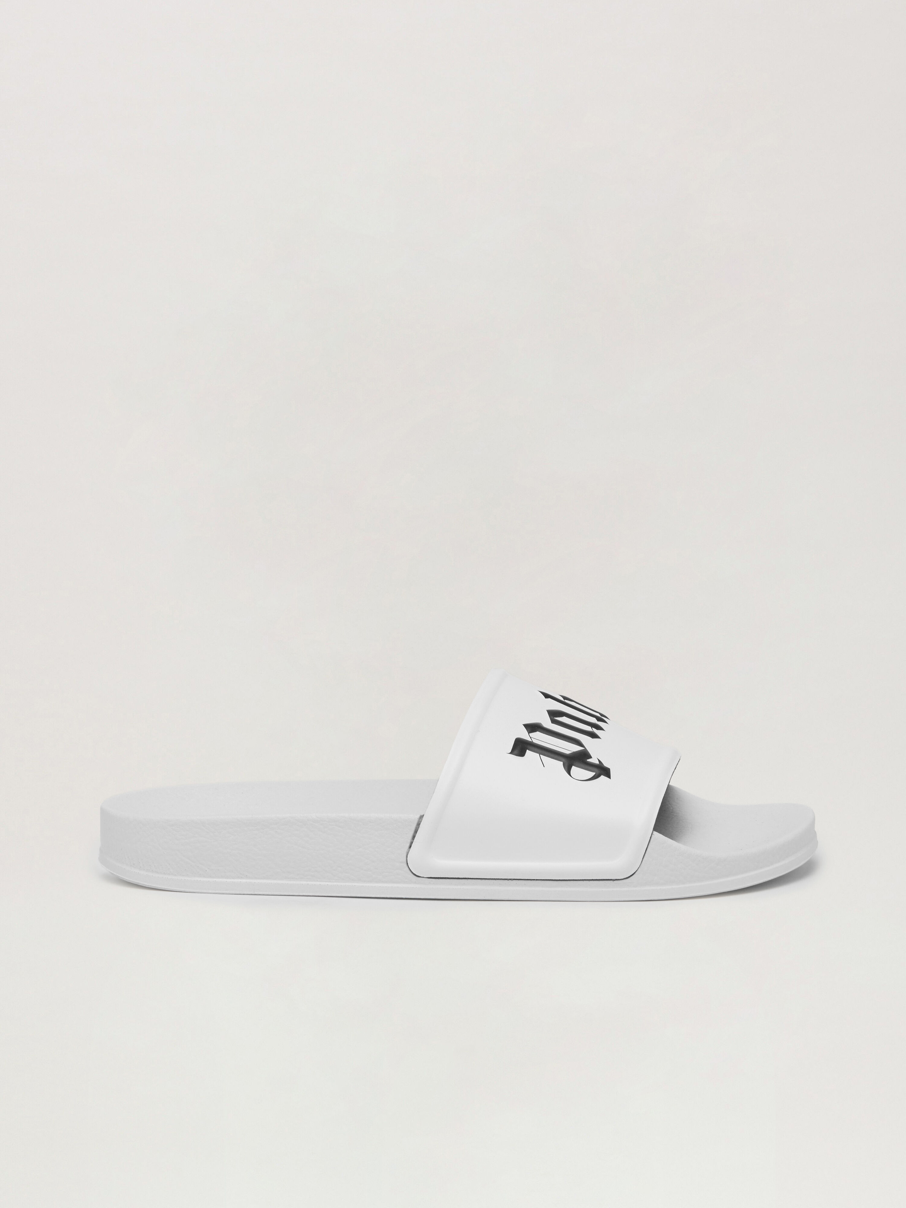 PALM ANGELS Pool Slider WHITE BLACK PWIC002C99PLA003