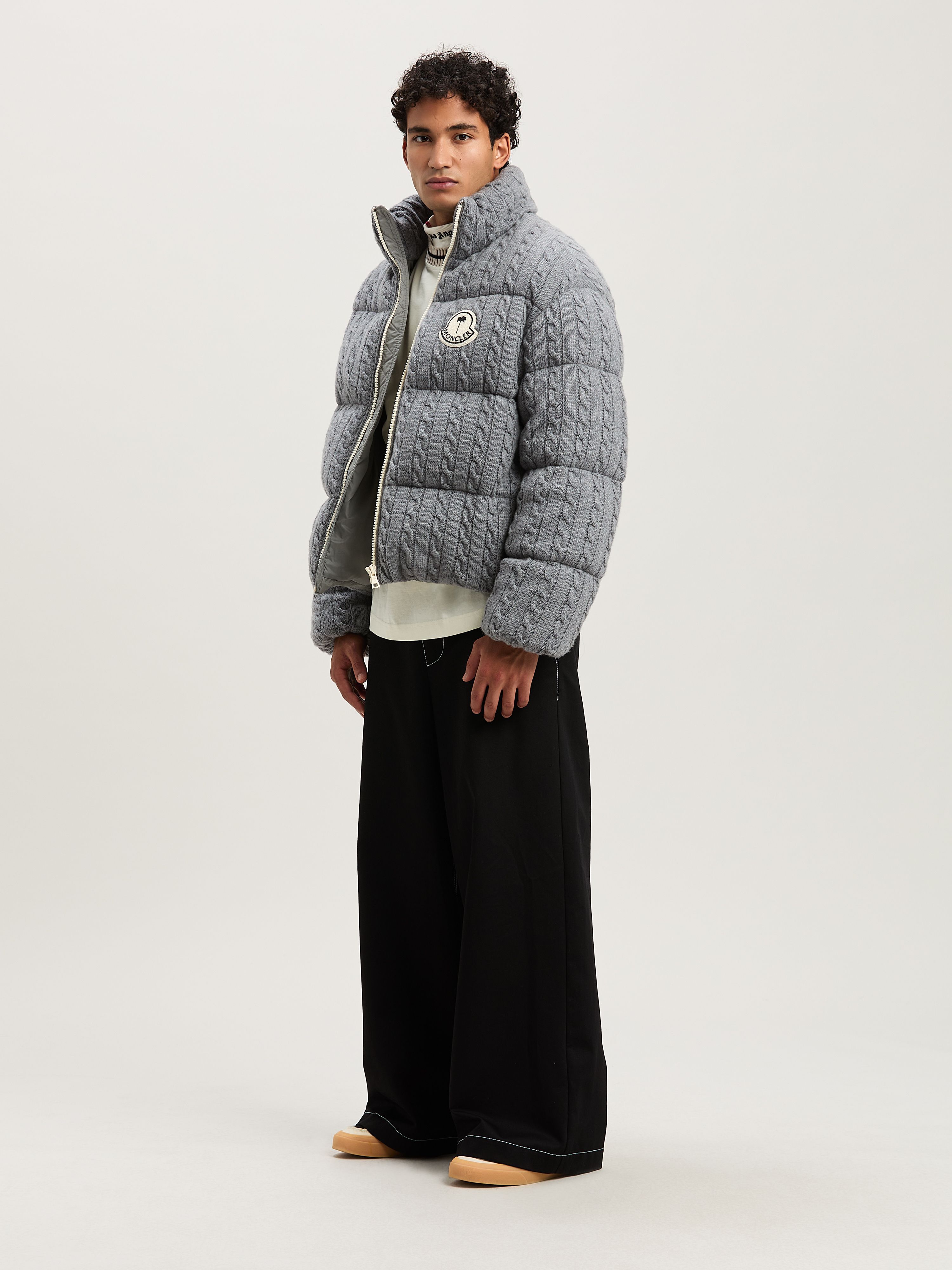 PALM ANGELS  Austru down jacket Moncler x Palm Angels GREY - WHITE PMEJ007T25KNI001