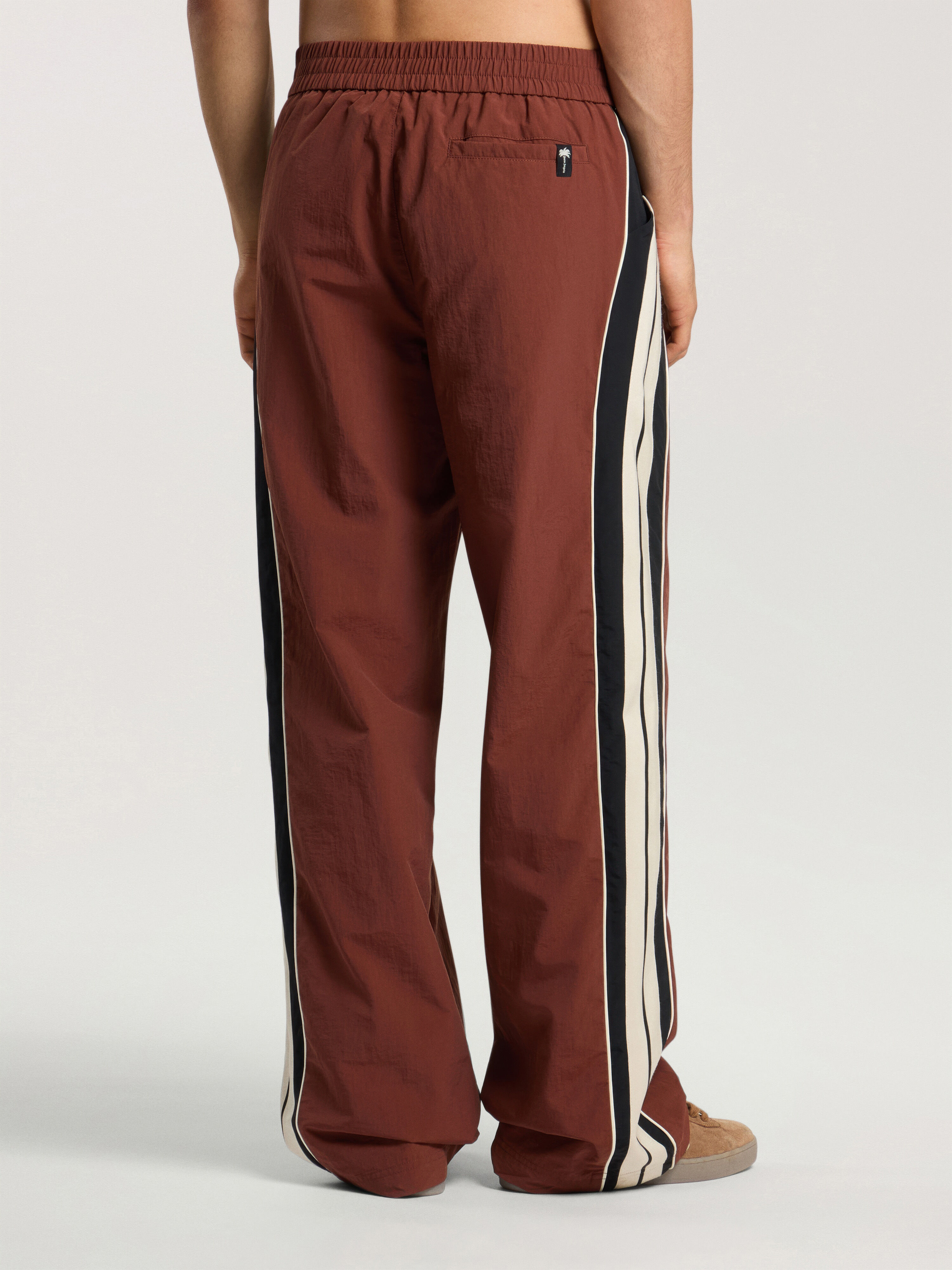 Hollywood Nylon Track Pants PALM ANGELS Hollywood Nylon Track Pants BROWN - BLACK PAMCA02F26FB01