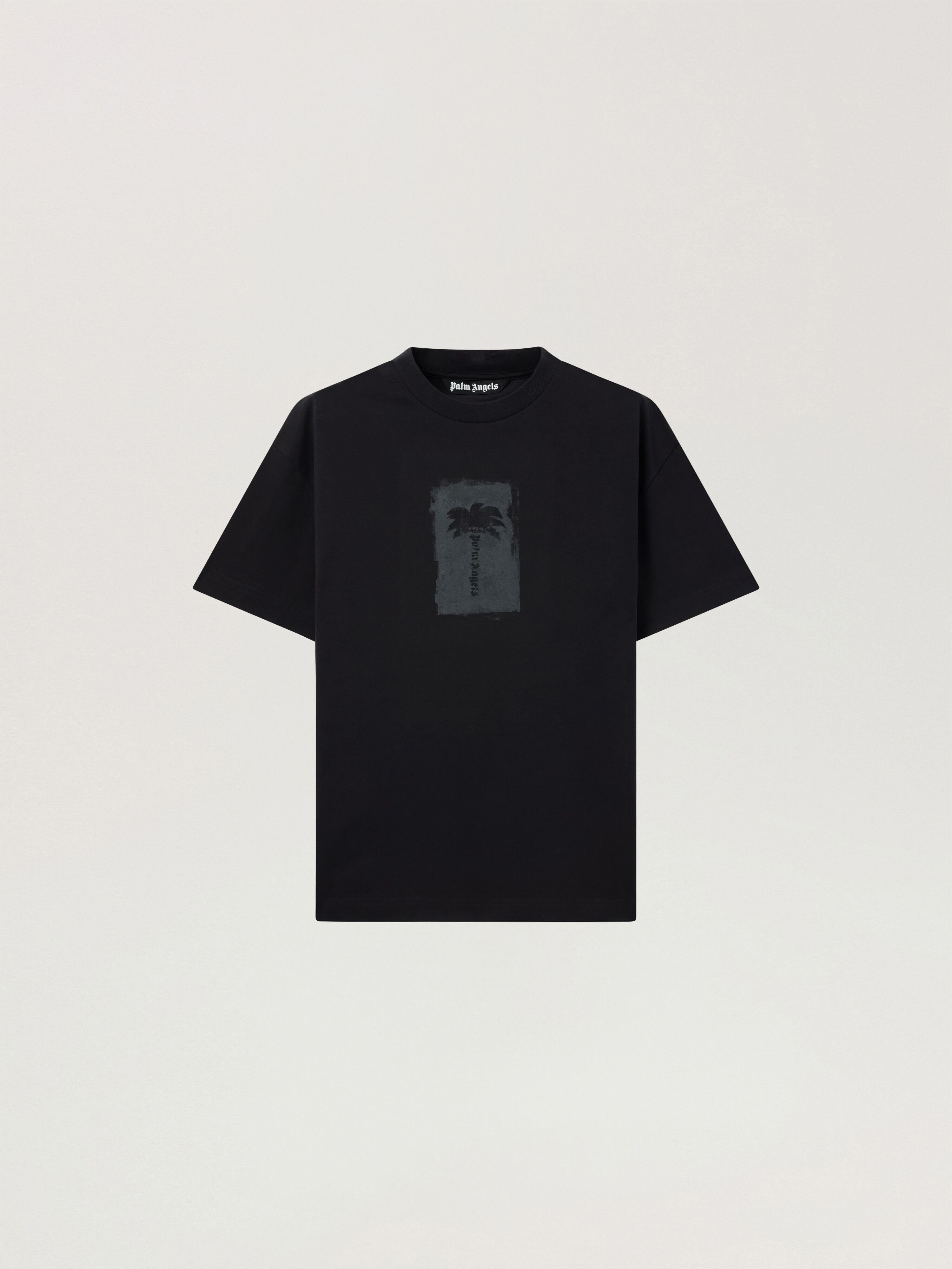 Brushed Palm Tree Regular T-Shirt PALM ANGELS Brushed Palm Tree Regular T-Shirt BLACK - GREY PAMAA01W26JR19
