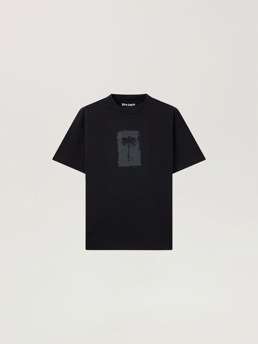 Brushed Palm Tree Regular T-Shirt PALM ANGELS Brushed Palm Tree Regular T-Shirt BLACK - GREY PAMAA01W26JR19