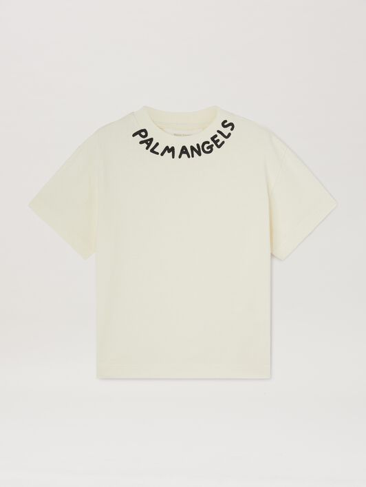 PALM ANGELS  T-Shirt mit Logo BUTTER BLACK PGAA002S25JER003