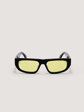 PALM ANGELS Ventura Yellow Lens Sunglasses SHINY BLACK PA1024101854