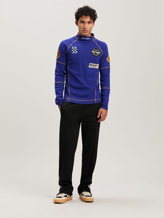 PALM ANGELS  long sleeves Racing T-shirt Moncler x Palm Angels BLU - BIANCO PMAB057T25FAB001