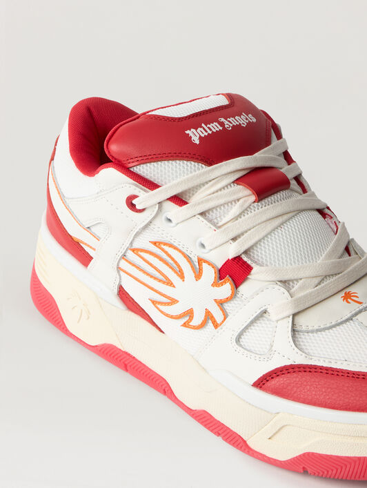 PALM ANGELS Palm Skate Sneakers WHITE RED PMIA10YS26LEA001