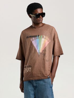 PALM ANGELS Neon Boulevard Loose T-Shirt BROWN - MULTICOLOR PAMAA03W26JR08