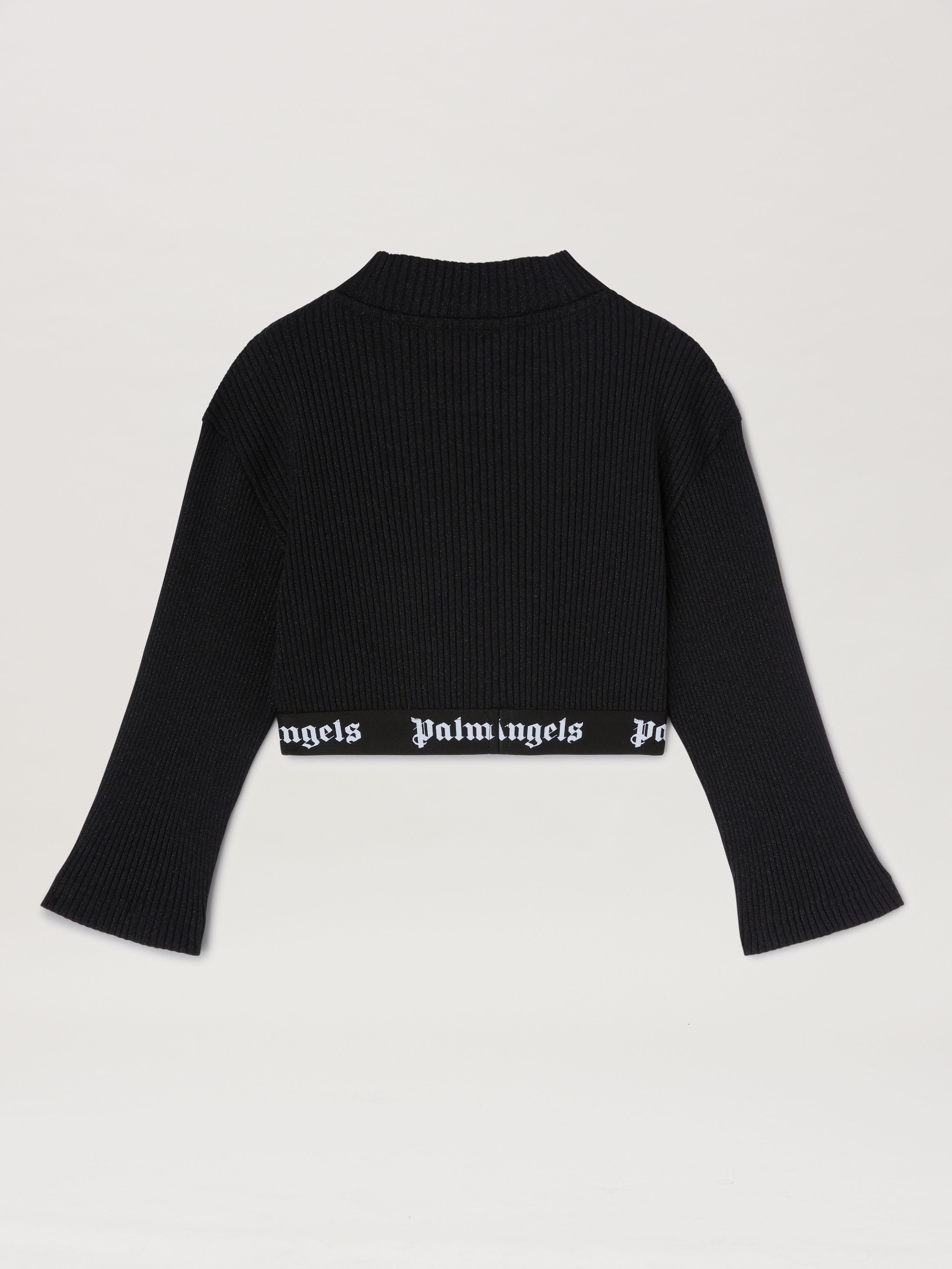 PALM ANGELS  Logo Band Lurex Top BLACK BLACK PGAD004S25JER001