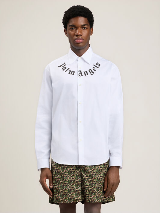 Neck Logo Shirt PALM ANGELS Neck Logo Shirt OFF WHITE - BLACK PAMGE001FB001