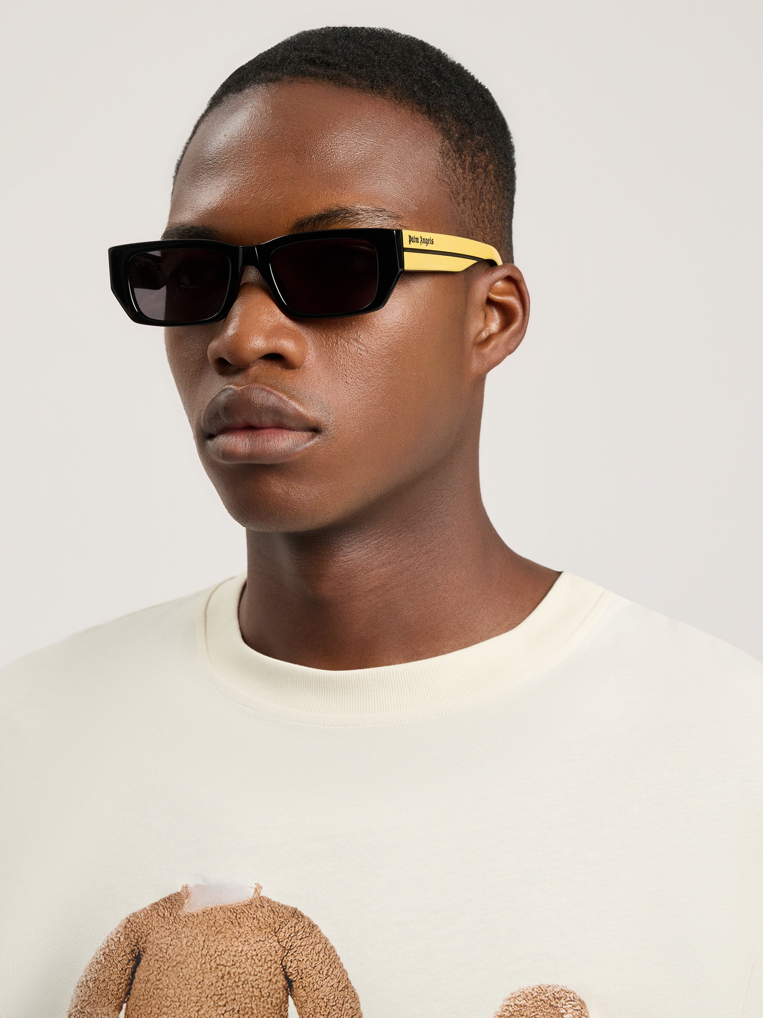 PALM ANGELS Moss Sunglasses SHINY BLACK/YELLOW PA1030180753