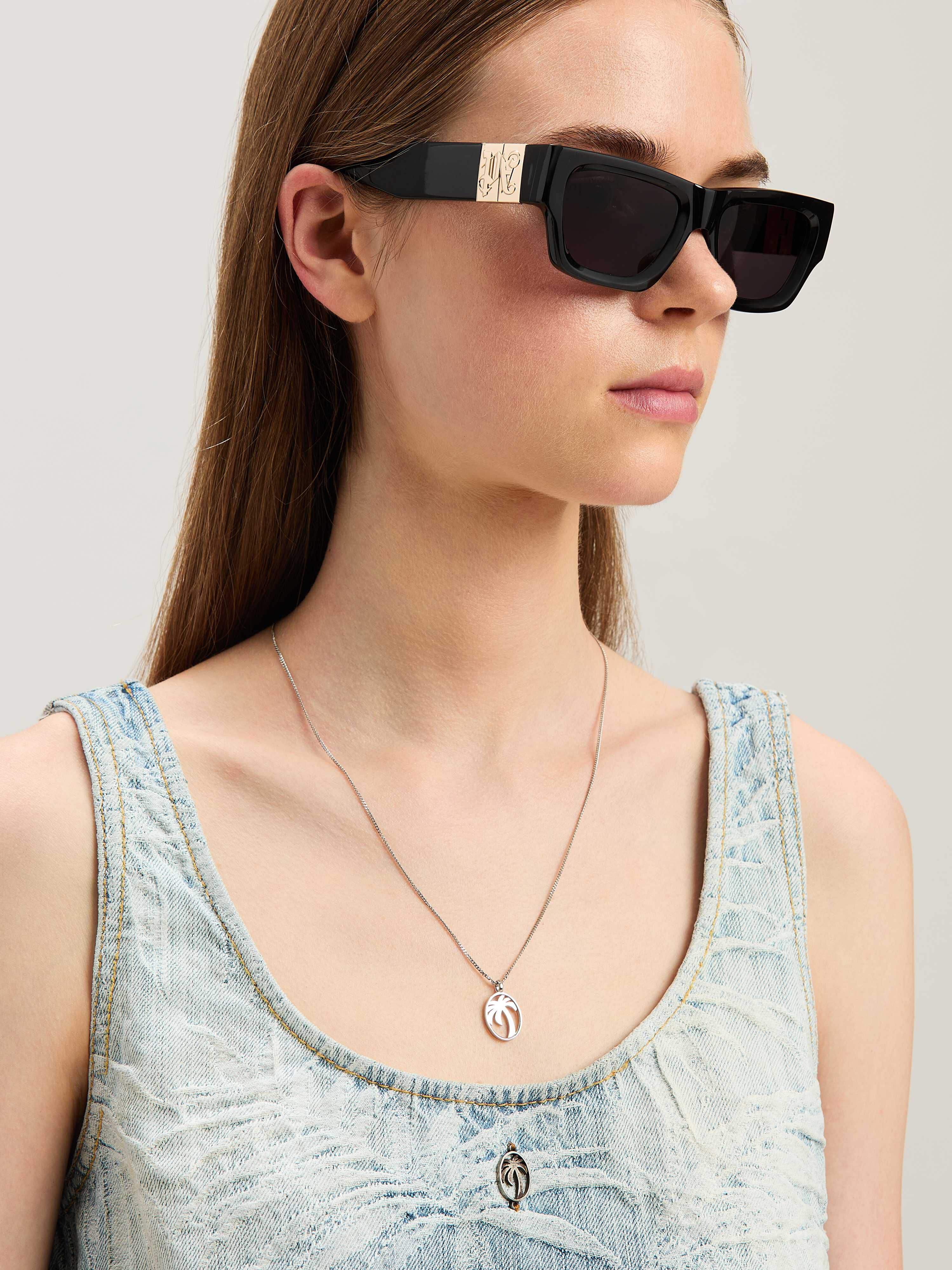PALM ANGELS  Oval Palm Necklace SILVER - SILVER PMOB12BS25MAT001